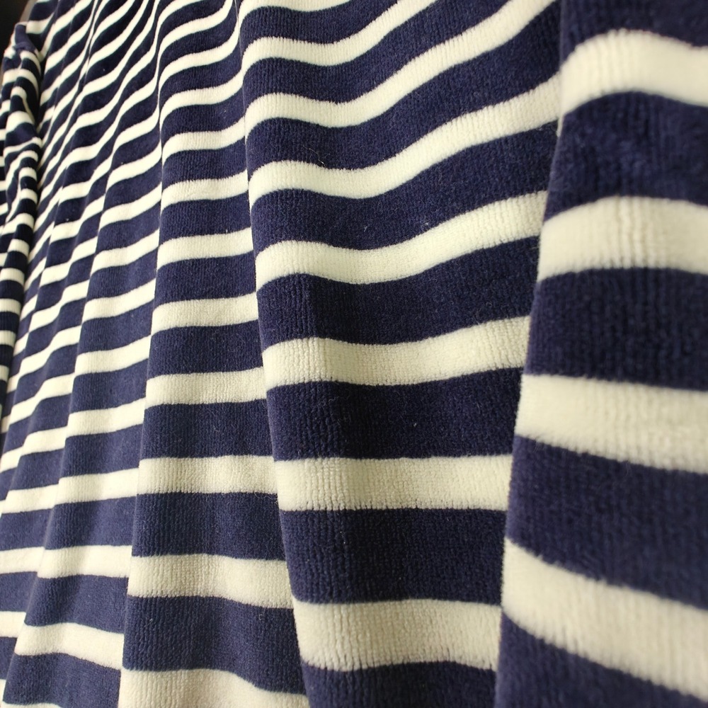 Vintage Tommy Hilfiger Velour Striped Shirt Mens XXL Navy White Y2K 2002 V-Neck - Picture 11 of 13